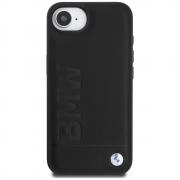 Carcasa BMW Leather Hot Stamp compatibila cu iPhone 16e, Negru