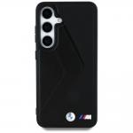 Carcasa BMW Leather Oversized Stripes cu MagSafe compatibila cu Samsung Galaxy S25, Negru 2 - lerato.ro