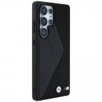 Carcasa BMW Leather Oversized Stripes cu MagSafe compatibila cu Samsung Galaxy S25 Ultra, Negru 5 - lerato.ro