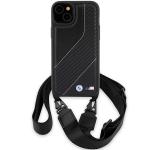 Carcasa BMW M Edition Carbon Stripe cu Strap compatibila cu iPhone 15/14/13, Negru 2 - lerato.ro