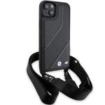 Carcasa BMW M Edition Carbon Stripe cu Strap compatibila cu iPhone 15/14/13, Negru 4 - lerato.ro