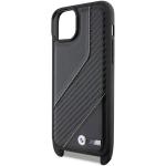 Carcasa BMW M Edition Carbon Stripe cu Strap compatibila cu iPhone 15/14/13, Negru 6 - lerato.ro