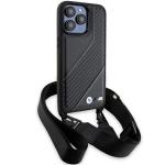 Carcasa BMW M Edition Carbon Stripe cu Strap compatibila cu iPhone 15 Pro Max, Negru 4 - lerato.ro