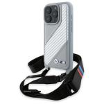 Carcasa BMW M Edition Carbon Stripe cu Strap compatibila cu iPhone 16 Pro Max, Gri 3 - lerato.ro