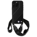 Carcasa BMW M Edition Carbon Stripe cu Strap compatibila cu iPhone 16 Pro Max, Negru 2 - lerato.ro