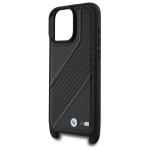 Carcasa BMW M Edition Carbon Stripe cu Strap compatibila cu iPhone 16 Pro Max, Negru 6 - lerato.ro