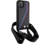 Carcasa BMW M Edition Carbon Tricolor Lines compatibila cu iPhone 15/14/13, Negru 4 - lerato.ro