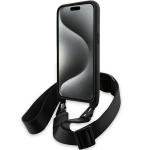 Carcasa BMW M Edition Carbon Tricolor Lines cu Strap compatibila cu iPhone 15 Pro Max, Negru 5 - lerato.ro