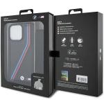 Carcasa BMW M Edition Carbon Tricolor Lines cu Strap compatibila cu iPhone 15 Pro Max, Negru 8 - lerato.ro
