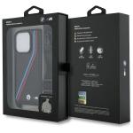 Carcasa BMW M Edition Carbon Tricolor Lines cu Strap compatibila cu iPhone 16 Pro, Negru 8 - lerato.ro