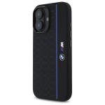 Carcasa BMW Silicone Hexagon Blue Line cu MagSafe compatibila cu iPhone 16, Negru 3 - lerato.ro