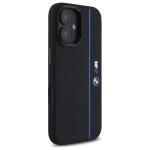 Carcasa BMW Silicone Hexagon Blue Line cu MagSafe compatibila cu iPhone 16, Negru 5 - lerato.ro