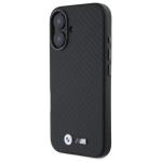 Carcasa BMW Carbon Wrapped Metal compatibila cu iPhone 16, Negru 3 - lerato.ro