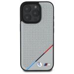 Carcasa BMW M Perforated Tricolor Line cu MagSafe compatibila cu iPhone 16 Pro Max, Gri 2 - lerato.ro