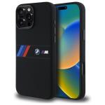 Carcasa BMW Silicone Middle Stripe cu MagSafe compatibila cu iPhone 16 Pro Max, Negru 4 - lerato.ro