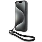 Carcasa BMW Signature Leather Wordmark cu Cord compatibila cu iPhone 15 Pro Max, Negru 5 - lerato.ro