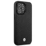 Carcasa BMW Leather Diamond Pattern compatibila cu iPhone 14 Pro, Negru 5 - lerato.ro