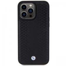 Carcasa BMW Leather Diamond Pattern compatibila cu iPhone 15 Pro, Negru