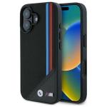 Carcasa BMW M Meshed Tricolor Stripes cu MagSafe compatibila cu iPhone 16, Negru 4 - lerato.ro