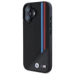 Carcasa BMW M Meshed Tricolor Stripes cu MagSafe compatibila cu iPhone 16, Negru 3 - lerato.ro