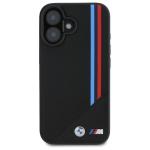 Carcasa BMW M Meshed Tricolor Stripes cu MagSafe compatibila cu iPhone 16, Negru 2 - lerato.ro