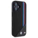 Carcasa BMW M Meshed Tricolor Stripes cu MagSafe compatibila cu iPhone 16, Negru 5 - lerato.ro