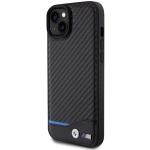 Carcasa BMW Leather Carbon compatibila cu iPhone 15 Plus, Negru 3 - lerato.ro