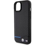 Carcasa BMW Leather Carbon compatibila cu iPhone 15 Plus, Negru 7 - lerato.ro