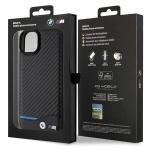Carcasa BMW Leather Carbon compatibila cu iPhone 15 Plus, Negru 9 - lerato.ro