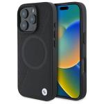 Carcasa BMW Sign Leather Half Textured cu MagSafe compatibila cu iPhone 16 Pro Max, Negru 4 - lerato.ro