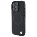 Carcasa BMW Sign Leather Half Textured cu MagSafe compatibila cu iPhone 16 Pro Max, Negru 3 - lerato.ro