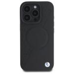 Carcasa BMW Sign Leather Half Textured cu MagSafe compatibila cu iPhone 16 Pro Max, Negru 2 - lerato.ro