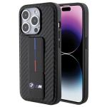 Carcasa BMW Grip Stand Smooth and Carbon cu Stand compatibila cu iPhone 15 Pro, Negru 4 - lerato.ro