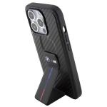 Carcasa BMW Grip Stand Smooth and Carbon cu Stand compatibila cu iPhone 15 Pro, Negru 3 - lerato.ro