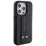 Carcasa BMW Grip Stand Smooth and Carbon cu Stand compatibila cu iPhone 15 Pro, Negru 6 - lerato.ro