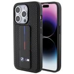 Carcasa BMW Smooth Grip and Perforated cu Stand compatibila cu iPhone 15 Pro Max, Negru 4 - lerato.ro