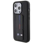 Carcasa BMW Smooth Grip and Perforated cu Stand compatibila cu iPhone 15 Pro Max, Negru 2 - lerato.ro