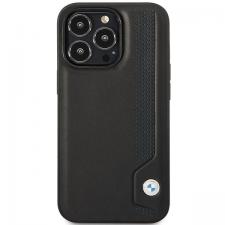 Carcasa din piele BMW Leather Blue Dots compatibila cu iPhone 14 Pro, Negru
