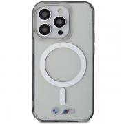Carcasa BMW Silver Ring MagSafe compatibila cu iPhone 14 Pro Max, Transparent