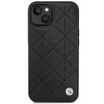Husa din piele BMW Quilted Leather compatibila cu iPhone 14, Negru 2 - lerato.ro