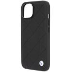 Husa din piele BMW Quilted Leather compatibila cu iPhone 14, Negru 7 - lerato.ro