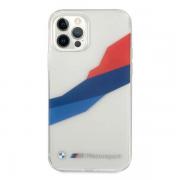 Carcasa BMW  Motorsport Tricolor compatibila cu iPhone 12 Pro Max, Transparent
