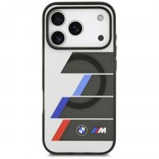 Carcasa BMW M IML Metal Buttons Tricolor Lines cu MagSafe compatibila cu iPhone 17 Pro Max, Gri