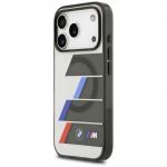 Carcasa BMW M IML Metal Buttons Tricolor Lines cu MagSafe compatibila cu iPhone 17 Pro, Gri 3 - lerato.ro