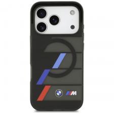 Carcasa BMW M IML Metal Buttons Tricolor Lines cu MagSafe compatibila cu iPhone 17 Pro Max, Negru