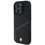 Carcasa BMW Signature Leather Textured Line cu MagSafe compatibila cu iPhone 16 Pro, Negru 3 - lerato.ro