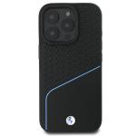 Carcasa BMW Signature Leather Textured Line cu MagSafe compatibila cu iPhone 16 Pro, Negru 2 - lerato.ro