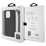 Carcasa BMW Signature Leather Wordmark Cord compatibila cu iPhone 16 Pro, Negru 8 - lerato.ro
