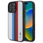 Carcasa BMW M Performance Tricolor Printed Stripes MagSafe compatibila cu iPhone 16 Pro Max, Alb 4 - lerato.ro