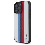 Carcasa BMW M Performance Tricolor Printed Stripes MagSafe compatibila cu iPhone 16 Pro Max, Alb 3 - lerato.ro